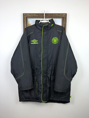 Vintage 90's Umbro Celtic Football Padded Bench Coat Jacket Soccer