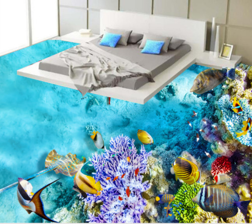 3D Blue Sea Starfish 567 Floor WallPaper Murals Wall Print Decal AJ WALLPAPER