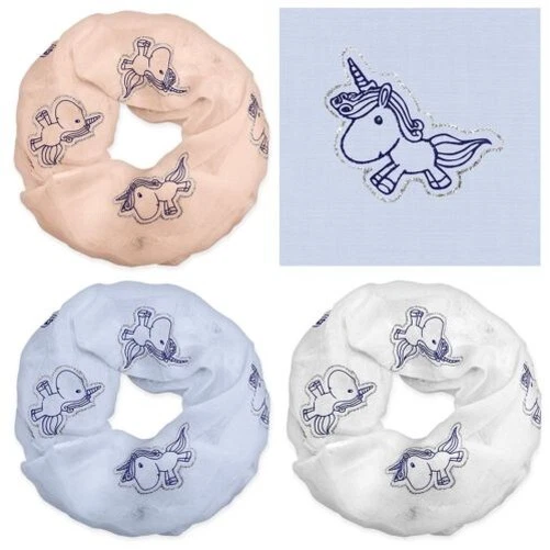 Kinder Loop Écharpe Tube Licorne Paillettes Bleu Blanc Rose - Photo 1/1