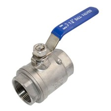 316 Stainless Steel 1/8" 3" Full Port Ball Valve with Blue Vinyl Handle NPT F...