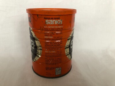 Vintage Sanka Coffee Can Tin 1 Pound 16 oz Regular Grind W