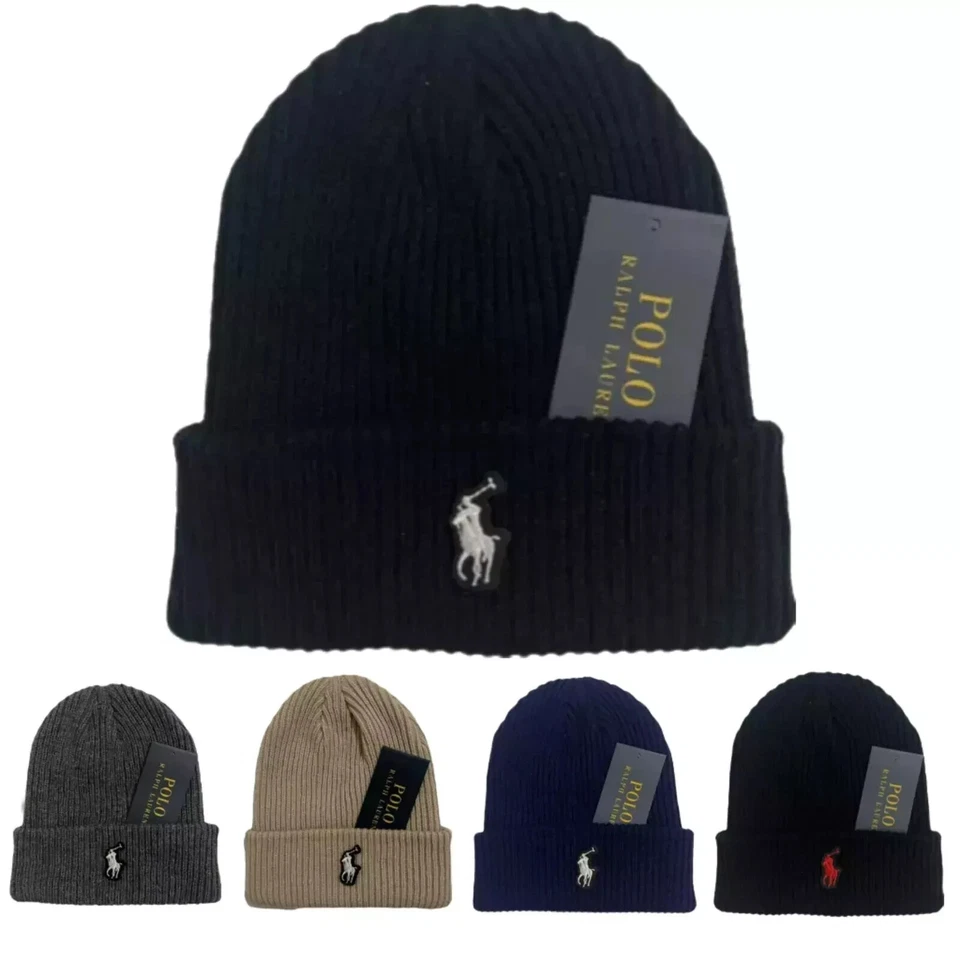 Genuine Polo Ralph Lauren Ribbed Multicolour Unisex Classic Beanie Winter Hat