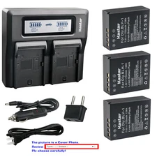 Kastar Battery LCD Dual Fast Charger for Genuine BLH-1 Olympus OM-D E-M1 Mark II