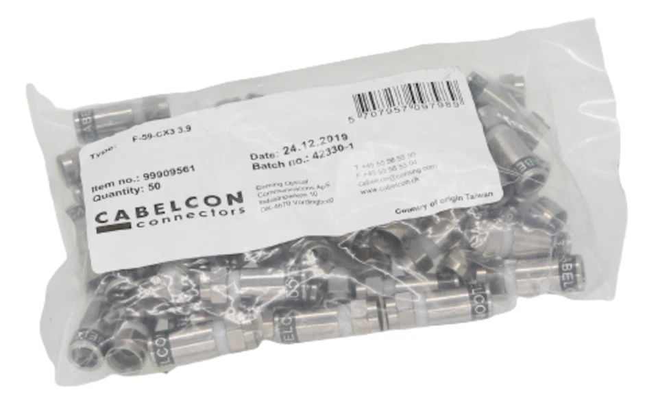 50x Cabelcon F-56-CX3 3,9 Male Compression Connectors - NEW - Image 2 of 2
