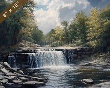 Cuyahoga Valley with waterfalls oil painting 8x10 Print
