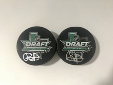 Olivier Rodrigue Signed Autographed 2018 NHL Draft Puck 1st Round Pick PSA/DNA