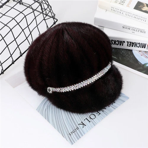 Mujeres Invierno Cálido Imitación Piel Visón Pico Sombreros Damas Piel Casqueta Boina Gorra - Imagen 7 de 11