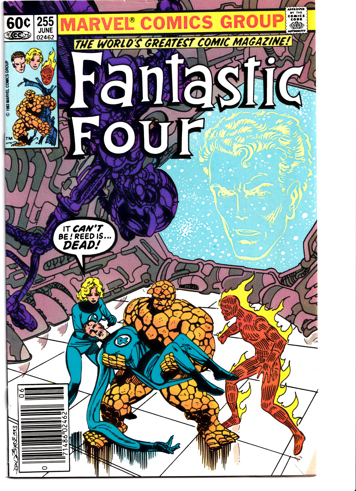 Fantastic Four #255 Reed Richards Death? Newstand 1983 Marvel Comics