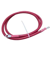 2 AWG Copper 5'  Red Battery Cable  3/8" Lugs Wire  Marine Inverter RV