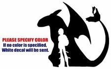 Toothless and Hiccup Funny Graphic Die Cut decal sticker Car Truck Boat 9"