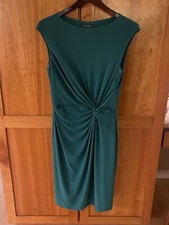 Ralph Lauren Twisted-Knot Kelly Green Jersey Cap Sleeve Dress Size 10 EUC