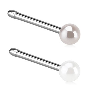 20g-Pearl-Coating-Ball-Surgical-Steel-Nose-Bones-Rings-Body-Jewelry-LOT-OF-2