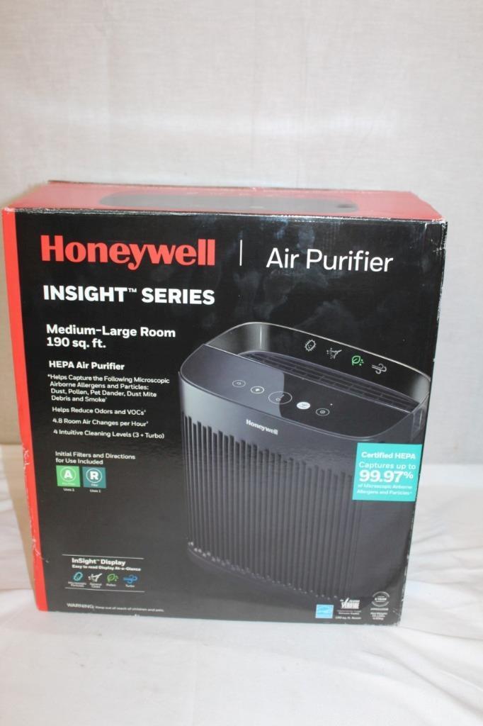 Honeywell HPA5100B InSight HEPA Air Purifier, Medium-Large Rooms (190 sq.ft) BLK