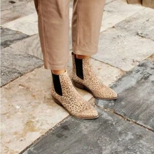 Ivylee Copenhagen Women's Stella Leopard Print Chelsea Booties- Size 6