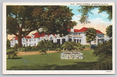 Hotel Thomas Gainesville Florida FL c1920s WB UNP Postcard