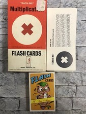 1968 RARE Vintage TEACH-ME Multiplication Flash Cards And Made In USA Set