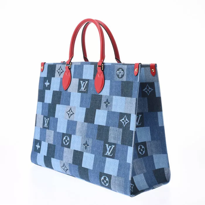 LOUIS VUITTON Onthego GM Womens tote bag M44992 blue x red Leather