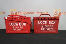 Brady Portable Group Lock Lockout Box Red Steel 6"x9"x3.5" 65699 Lot of 2