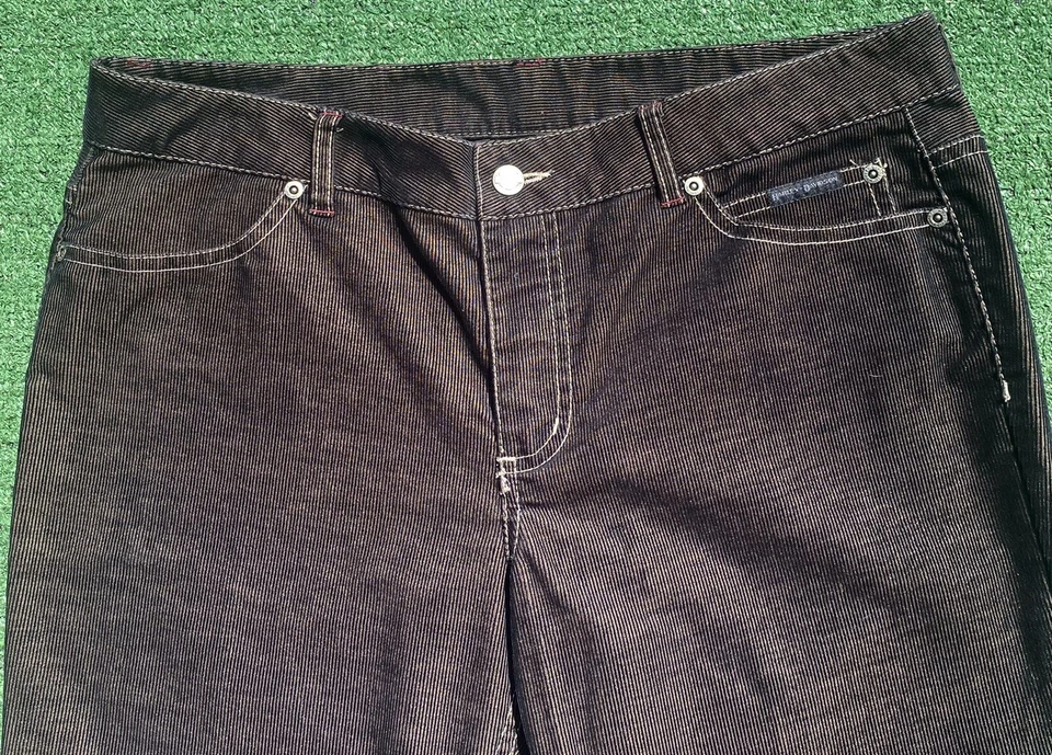 "Pantalones acampanados Harley Davidson negros de pana para mujer talla 35"" cintura" Foto 2 de 4