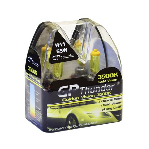 GP-Thunder 3500K Super Gold Xenon Halogen Light Bulbs Pair H11 55W - Foto 2 di 8