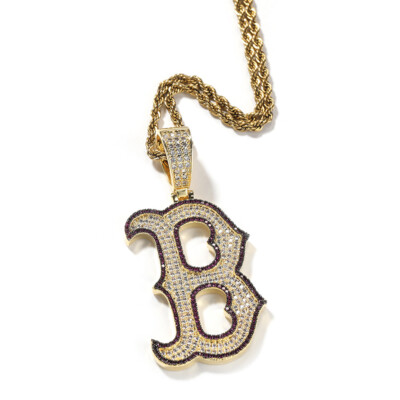 アクセサリー BoTT B Logo Necklace Hip Hop 3A+ CZ Stone Paved Bling Iced Out luminous Letter B