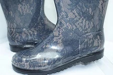New Valentino Rubber Boots Rain Shoes Size 41 Gray Multi