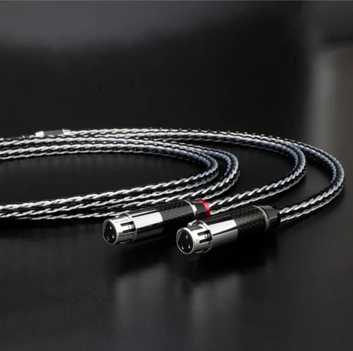 Pair Hi-end 7N OCC XLR Balanced Audio Cable Carbon Fiber Connectors Signal Wires - Picture 8 of 13