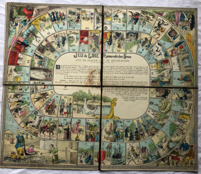 Jeu De L'Oie Renouvelé Des Grecs – Fin 19ème Début 1900 – Grand Format Pliable – Occasion