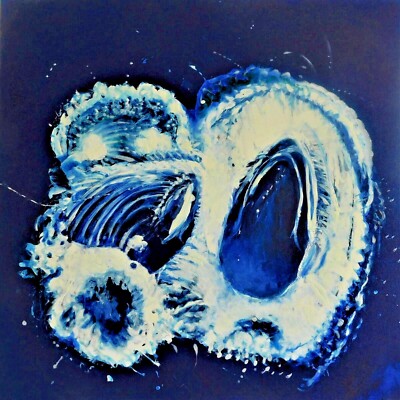 Original Mixed Media Gemälde signiert von Nalan Laluk: ''Buckelwale''