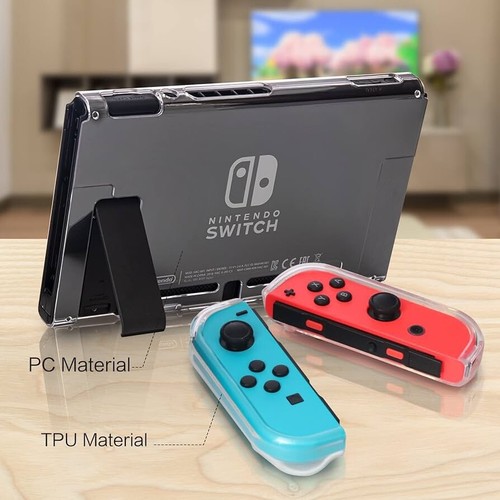 Nintendo Switch Clear Hard Case Anti-Scratch 3-Part Design Protective Cover