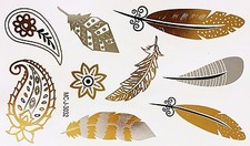 Tattoo Gold Silver Black Temporary Glue Flash 9teile Armlet Bracelet Wow 3032