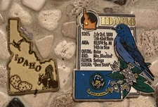 2 Lot Vintage IDAHO STATE MONTAGE FACTS MAGNET   BLUEBIRD SYRINGA