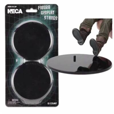 NECA 10-TEILIG Actionfigur Modell Display Ständer schwarz für die meisten 6'' ~ 8'' Kunststoff rund