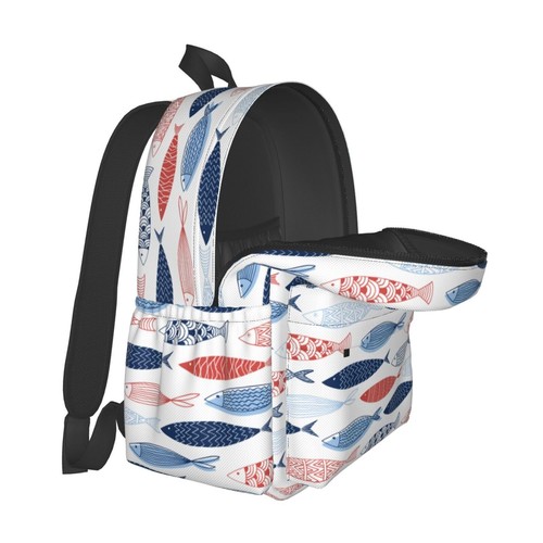 Ocean Fish Backpack School Bag Lightweight Bookbag Casual Daypack for Girls B... - Picture 4 of 7