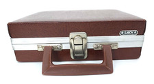 Vintage SAVOY 16 Cassette Tape Carry Case Brown Storage Organizer USA Briefcase