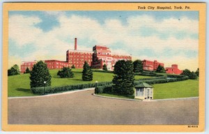 YORK, Pennsylvania PA YORK CITY HOSPITAL ca 1940s Linen ...