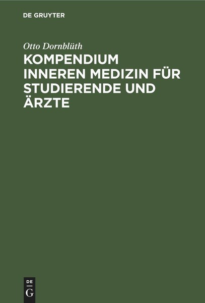 Kompendium Inneren Medizin FüR Studierende Und ÄRzte | Buch | 9783112383551-image