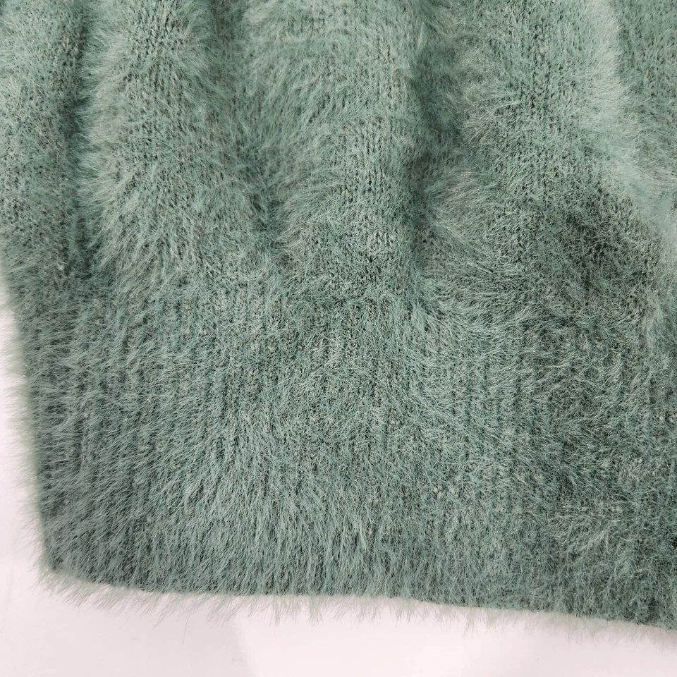 Abercrombie & Fitch Kids Sweater Green 13/14 Faux fur Mock Neck Pullover - Image 4 of 4