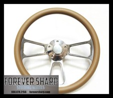 Yamaha G1-G19 & Rhino Tan 3 Spoke Billet Steering Wheel w/ Horn & Adapter
