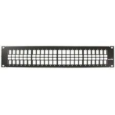 Leviton 49255-H48 Flat Quickport 2RU 48-Port Patch Panel Black