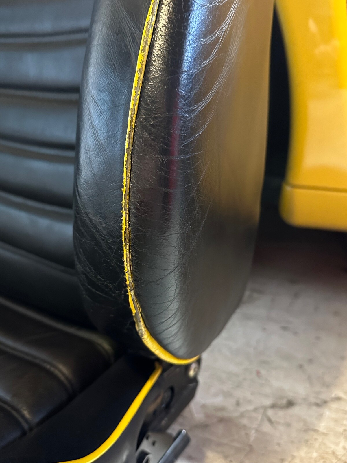 Ferrari 360 Leather Seats, Black with Yellow Piping, OEM Power adjustable