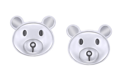 Sterling 925 Animal Panda Bear Bird Flamingo Cat Rabbit Stud Earrings for Girls