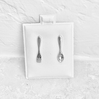Sterling Silber Löffel und Gabel Ohrringe, Koch Ohrring, Koch Ohrring, Utensilien