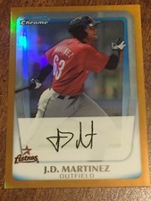 J.D. MARTINEZ 2011 Bowman Chrome Prospect Gold Refractor #22/50 REDSOX ASTROS 