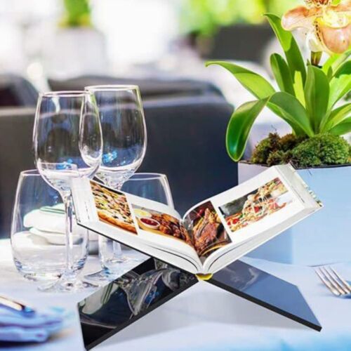 Transparent/Black Recipe Stand X Shape Cookbook Stand Book Display Stand Bible