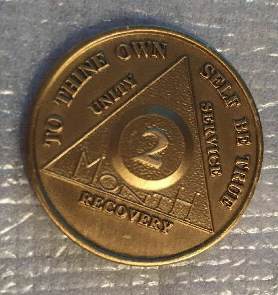 Alcoholics Anonymous 60 Day Recovery Coin Chip Medallion Medal Token AA