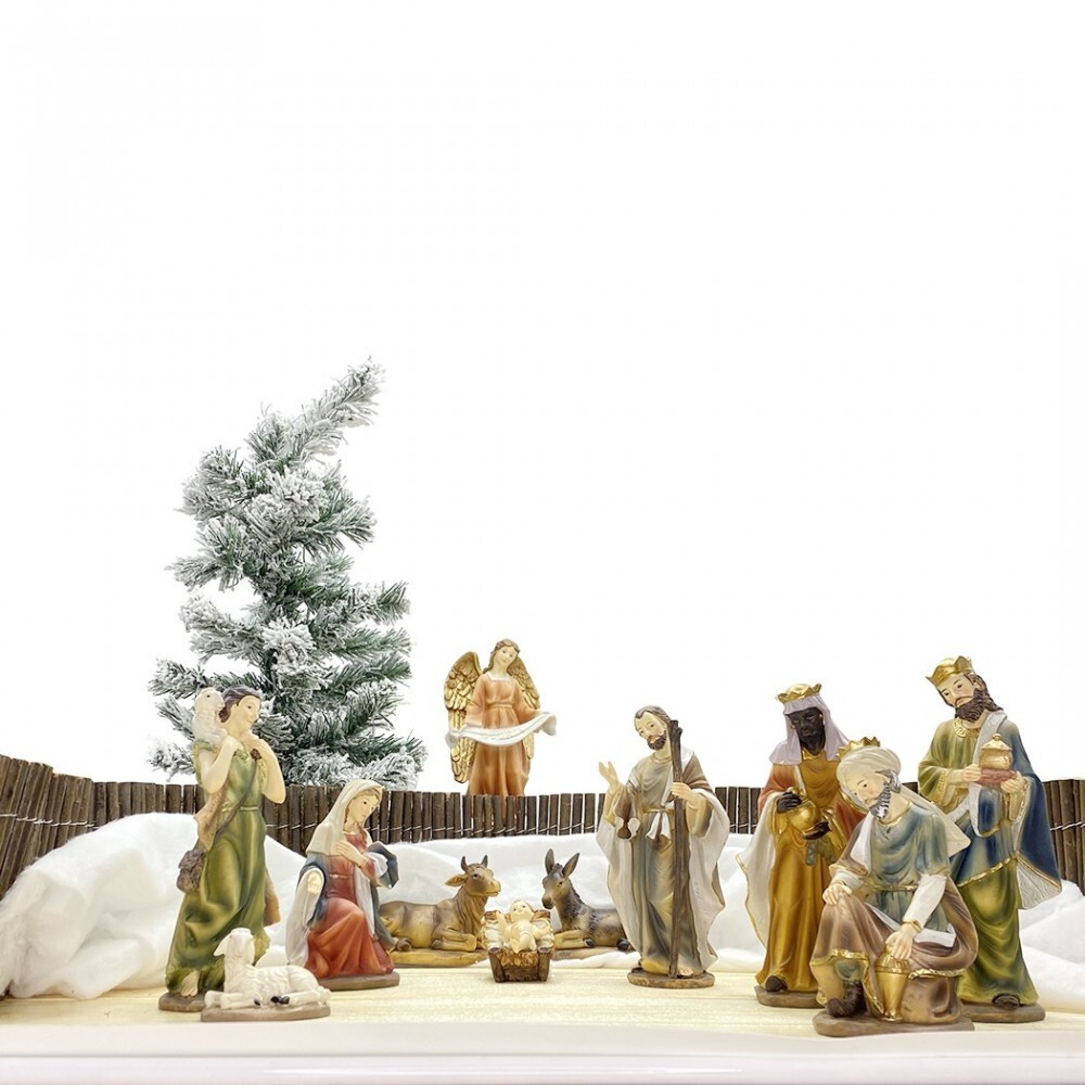 Figurines Nativité 277948 en résine incassable pour crèche de Noël sans casse