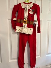 Old Navy Santa Christmas 2 piece Pajama Set 5T Red 100 Cotton