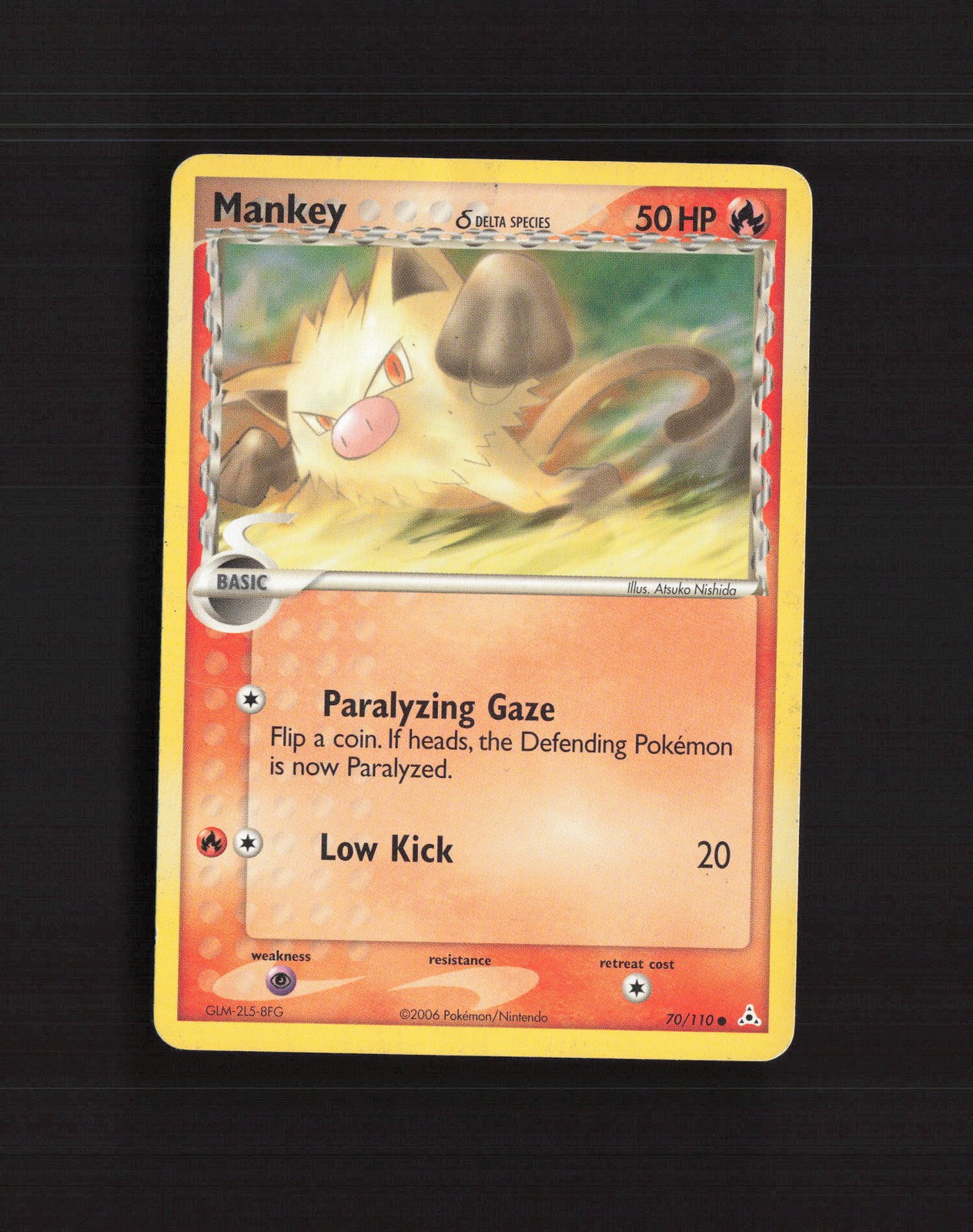 Mankey δ 70/110 EX Holon Phantoms Common Pokemon Card DMG