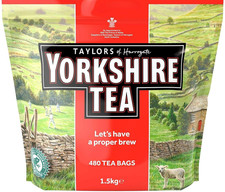 Taylors Yorkshire Tea 480 Tea Bags 1.5Kg Black Tea Bbe July 2026 0.04 per strip